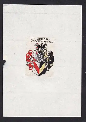 Ecker v: Eckhofen - Ecker v: Eckhofen Wappen Adel coat of arms heraldry Heraldik