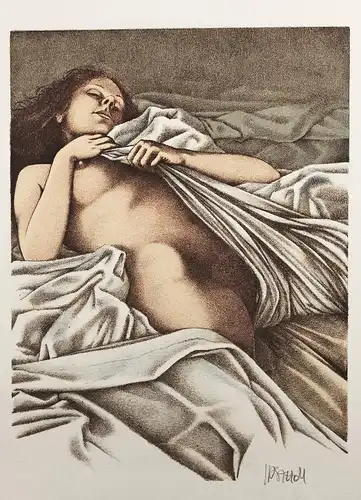 (Frau im Bett nach dem Liebesakt / woman in bed after the act of love)