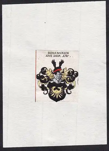 Schencken aus der Aw. - Schenk aus der Au-  Wappen Adel coat of arms heraldry Heraldik