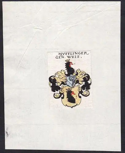Mufflinger Gen. Weis - Mufflinger genannt Weis / Weiss Wappen Adel coat of arms heraldry Heraldik