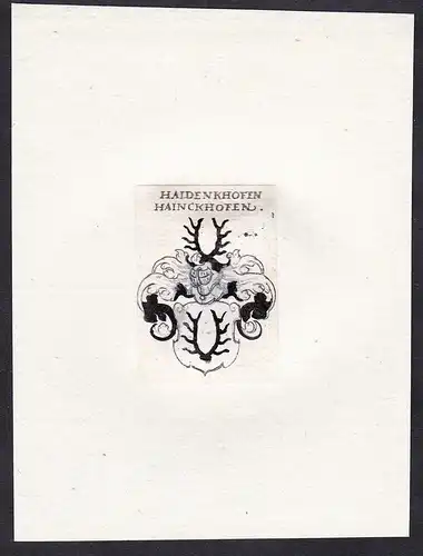Haidenkhofen Hainckhofen - Haidenkofen Wappen Adel coat of arms heraldry Heraldik