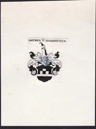 Hayden v: Hohenstein - Hayd von Hohenstein Haid Wappen Adel coat of arms heraldry Heraldik
