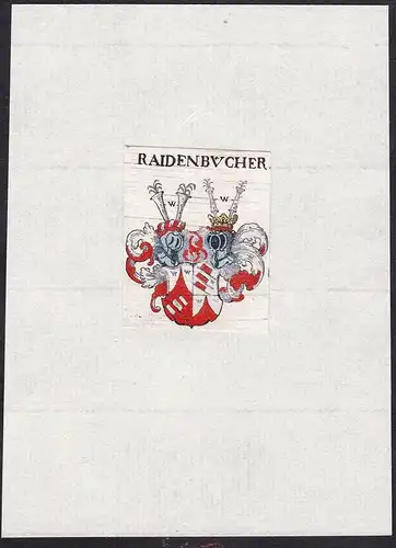 Raidenbucher - Raidenbuch Raitenbuch Wappen Adel coat of arms heraldry Heraldik