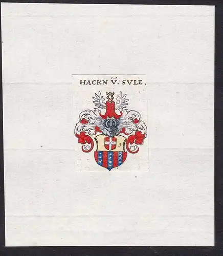 Hackn v: Sule - Hackn von Sule Wappen Adel coat of arms heraldry Heraldik