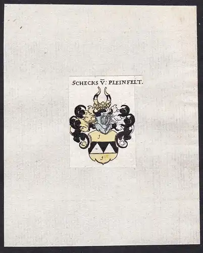 Schecks v: Pleinfelt - Schecks von Pleinfelt Pleinfeld Wappen Adel coat of arms heraldry Heraldik