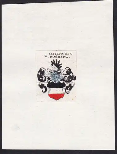 Schencken v: Rosberg - Schencken von Rosberg Rossberg Wappen Adel coat of arms heraldry Heraldik