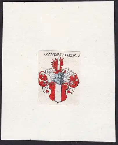 Gundelsheim - Gundelsheim Wappen Adel coat of arms heraldry Heraldik