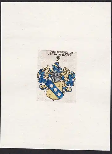 Hohenheim Ge:Bombast - Hohenheim genannt Bombast Wappen Adel coat of arms heraldry Heraldik