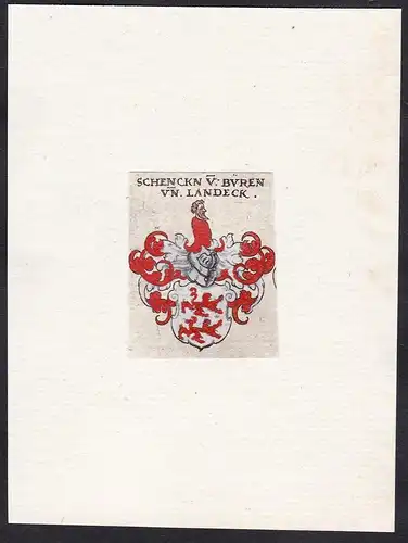 Schenckn v: Büren vn. Landeck - Schencken von Büren von Landeck Schenk Wappen Adel coat of arms heraldry Heral