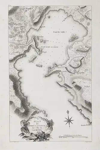 Plan du Port St. Antoine sur l'Ile de Lemnos - Myrina Lemnos Limnos island Insel Greece Griechenland map plan