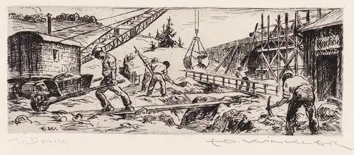 (Baustelle) - Bauarbeiter Brücke Arbeiter workers