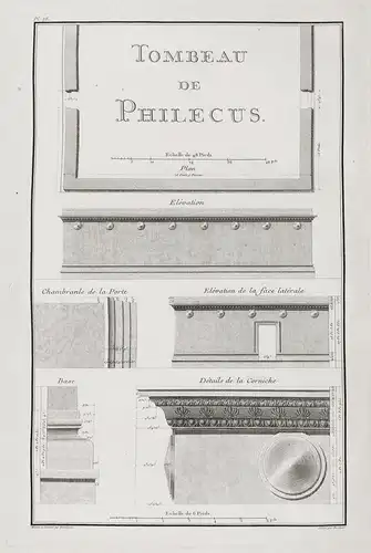 Tombeau de Philecus - Philecus Grab Temple Greece architecture Architektur Antike Altertum engraving