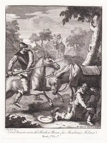 Don Quixote seizes the Barber's Bason for Mambrino's Helmet - Don Quijote Quixote