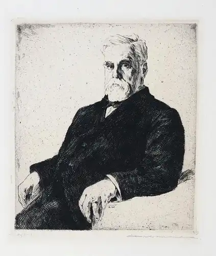 E. N. - Emanuel Nobel (1859-1932) Ölmagnat Portrait / Er war der Bruder von Alfred Nobel