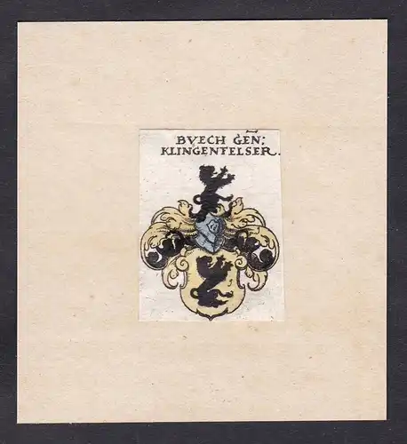 Buech gen. Klingenfelser - Buech genannt Klingenfelser Wappen Adel coat of arms heraldry Heraldik