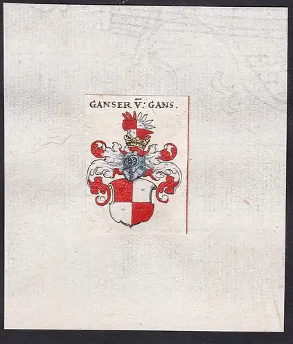 Ganser v: Gans - Ganser von Gans Wappen Adel coat of arms heraldry Heraldik
