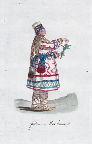 Femme Mordivine. - Russia Mordvins Mordovia Ural Russland Tracht costumes