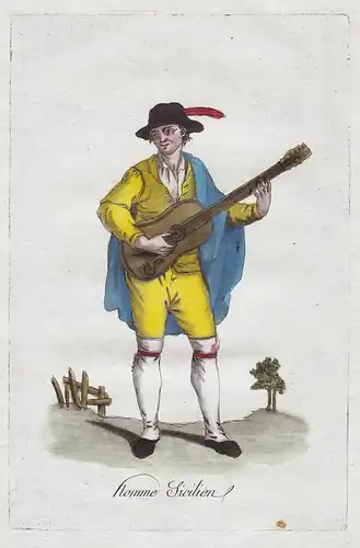 Homme Sicilienne - Sicilian musician Musiker Sizilien Sicilia Sicily costume Tracht