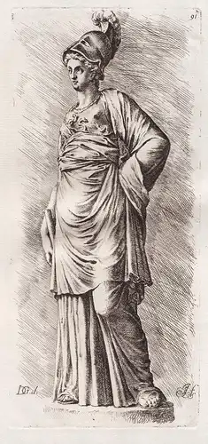 Athena (Plate 91) - Göttin goddess Mythologie mythology Statue statues sculpture antiquity Antike Altertum