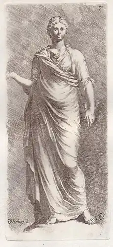 Female statue holding a flute / (Plate 31) - Statue statues sculpture antiquity Antike Altertum