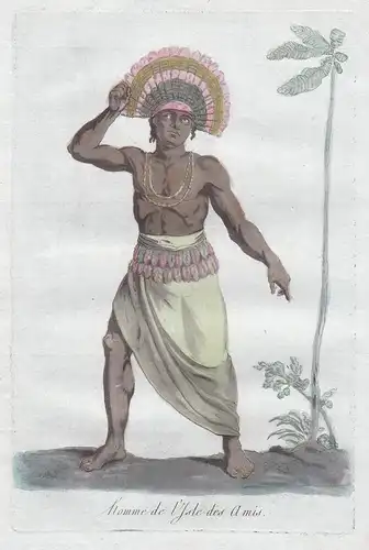 Homme de l'Isle des Amis - Tonga Freundschaftsinsel Pacific Ocean Pazifik costume Trachten