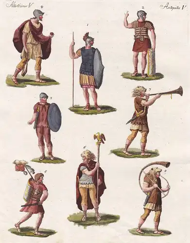Alterthümer V / Antiquites V - Roemische Fusssoldaten - Römische Soldaten Römer Romans Fußsoldaten Fußsoldat f