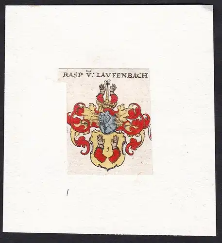 Rasp v: Laufenbach - Rasp von Laufenbach Wappen Adel coat of arms heraldry Heraldik