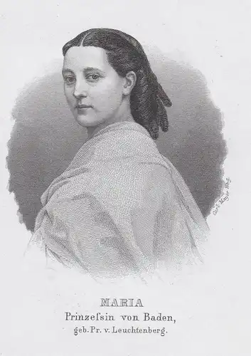 Maria Prinzessin von Baden. - Maria Maximilianowna von Leuchtenberg (1841-1914) Portrait