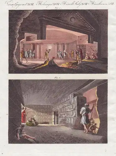 Verm. Gegenst. XCII - Unterirdische Merkwürdikkeiten in Aegypten - Kom El Shoqafa catacombs Katakomben Alexand