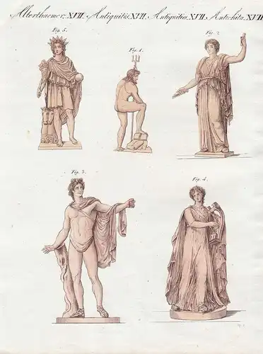 Alterthuemer XVII. - Gottheiten der Griechen und Römer - 1) Neptunus - 2) Ceres - 3/4/5) Apollo - Neptunus Nep