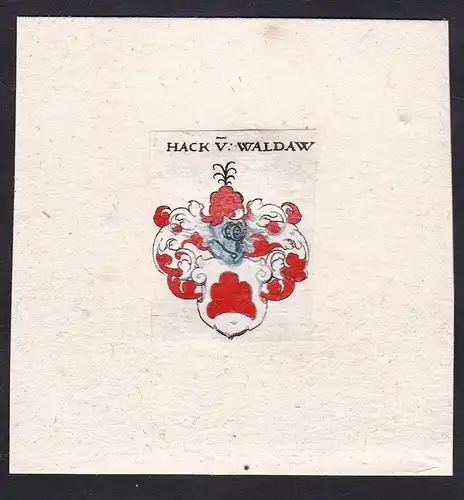 Hack v: Waldau - Hack von Waldau Wappen Adel coat of arms heraldry Heraldik