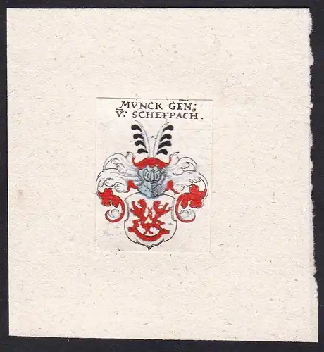 Münck gen: v:Schefpach - Münck genannt von Schefpach Schefbach Chefpach Chefbach Wappen Adel coat of arms hera