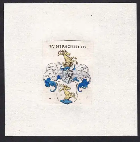 V: Hirscheid - Von Hirscheid Wappen Adel coat of arms heraldry Heraldik