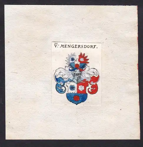 V: Mengersdorf - Von Mengersdorf Wappen Adel coat of arms heraldry Heraldik