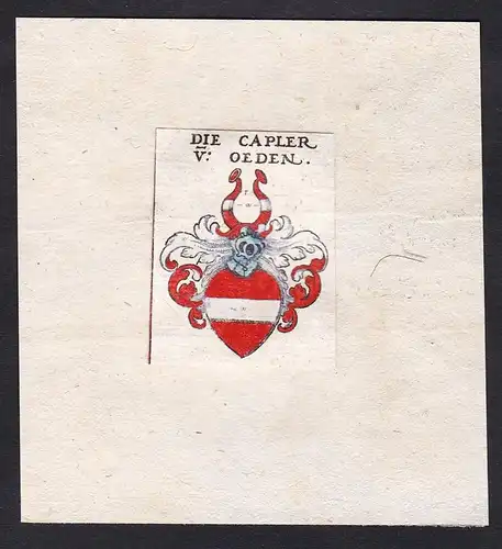 Die Capler v: Oeden - Die Capler von Oeden Öden Wappen Adel coat of arms heraldry Heraldik