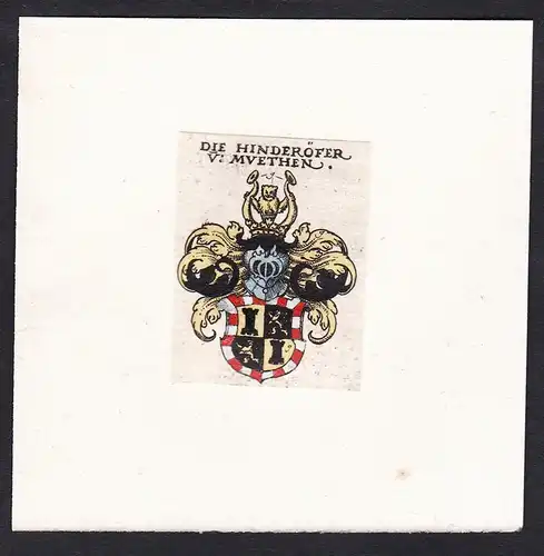 Die Hinderörfer v: Müethen - Die Hinderöfer von Müthen Müthe Wappen Adel coat of arms heraldry Heraldik