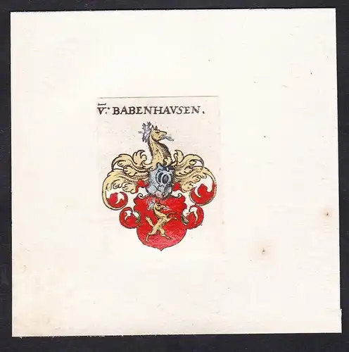 V: Babenhausen - Von Babenhausen Babhausen Wappen Adel coat of arms heraldry Heraldik