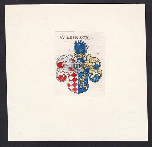 V: Leineck - Von Leineck Leinek Wappen Adel coat of arms heraldry Heraldik