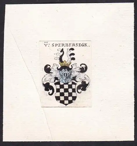 V: Sperbersegk - Von Sperbersegk Wappen Adel coat of arms heraldry Heraldik