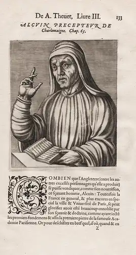 Alcuin Precepteur de Charlemaigne - Alcuin (c.735-804) English scholar poet York Northumbia Portrait