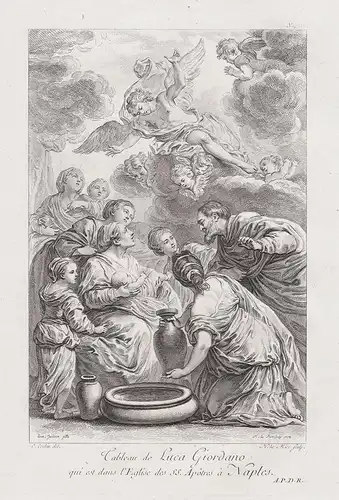 Tableau de Luca Giordano qui est dans l'Eglise des SS. Apotres a Naples - Luca Giordano painting church Kirche