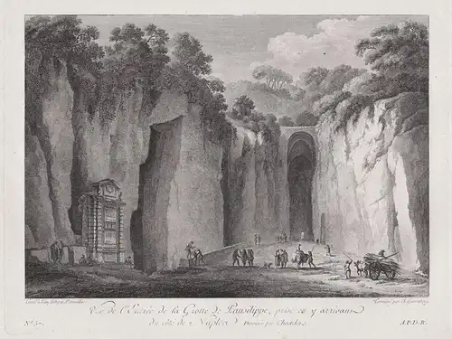 Vue de l'Entree de la Grotte de Pausilippe, prise en y arrivans du cote de Naples - Crypta Neapolitana Napoli