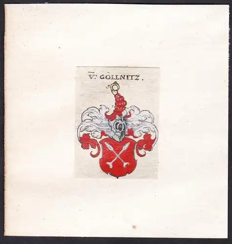 V: Göllnitz - Von Göllnitz Göllniz Gölnitz Gölniz Wappen Adel coat of arms heraldry Heraldik