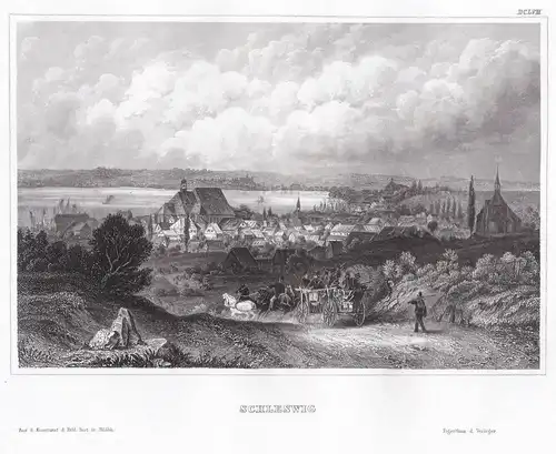 Schleswig - Schleswig Schleswig-Holstein Deutschland Ansicht view  steel engraving