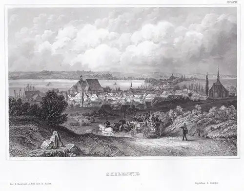 Schleswig - Schleswig Schleswig-Holstein Deutschland Ansicht view  steel engraving