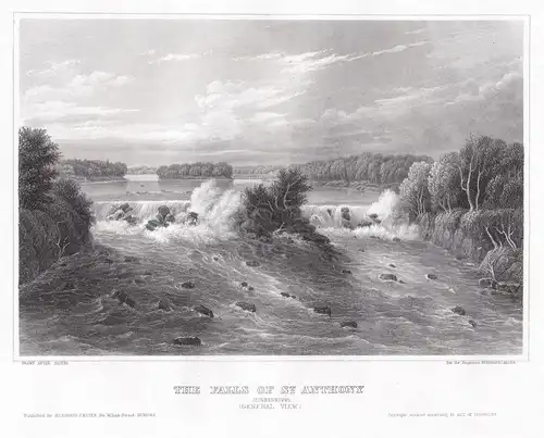 The Falls of St. Anthony - Saint-Anthony-Falls Wasserfall Minnesota Mississippi America engraving