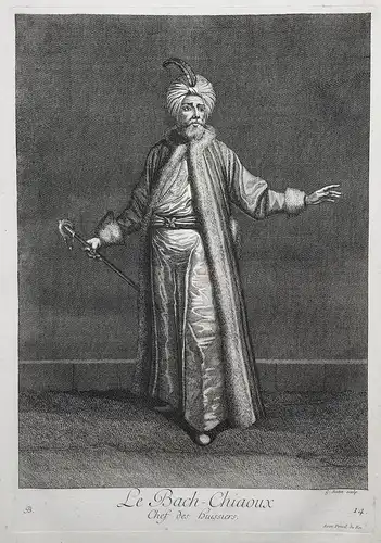 Le Bach-Chiaoux, Chef des Huissiers. - Ottoman Empire head of the ushers Türkei Turkey / Rare original engravi