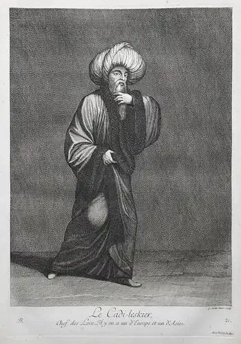 Le Cadi-Leskier, Chef des Loix. Il y en a un d'Europe et un d'Asie. - Ottoman Empire JudgeTürkei Turkey / Rare