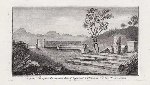 Vue prise de Pompeii. On appercoit dans l'eloignement Castellamare et la Cote de Sorrente - Pompeii Pompeji Po