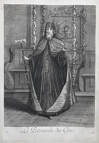 Le Patriarche des Grecs - Greece Griechenland Patriarch Greek / Rare original engraving out of Recueil de cent